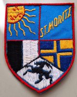 Stoff Wappen Aufnäher Badge St.Moritz St. Gallen Stickerei