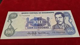 Nicaragua 100 Cordobas Banknote von 1985,