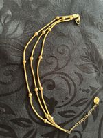 Armband Gold 3fach Kette Kugeln 19cm guter Zustand