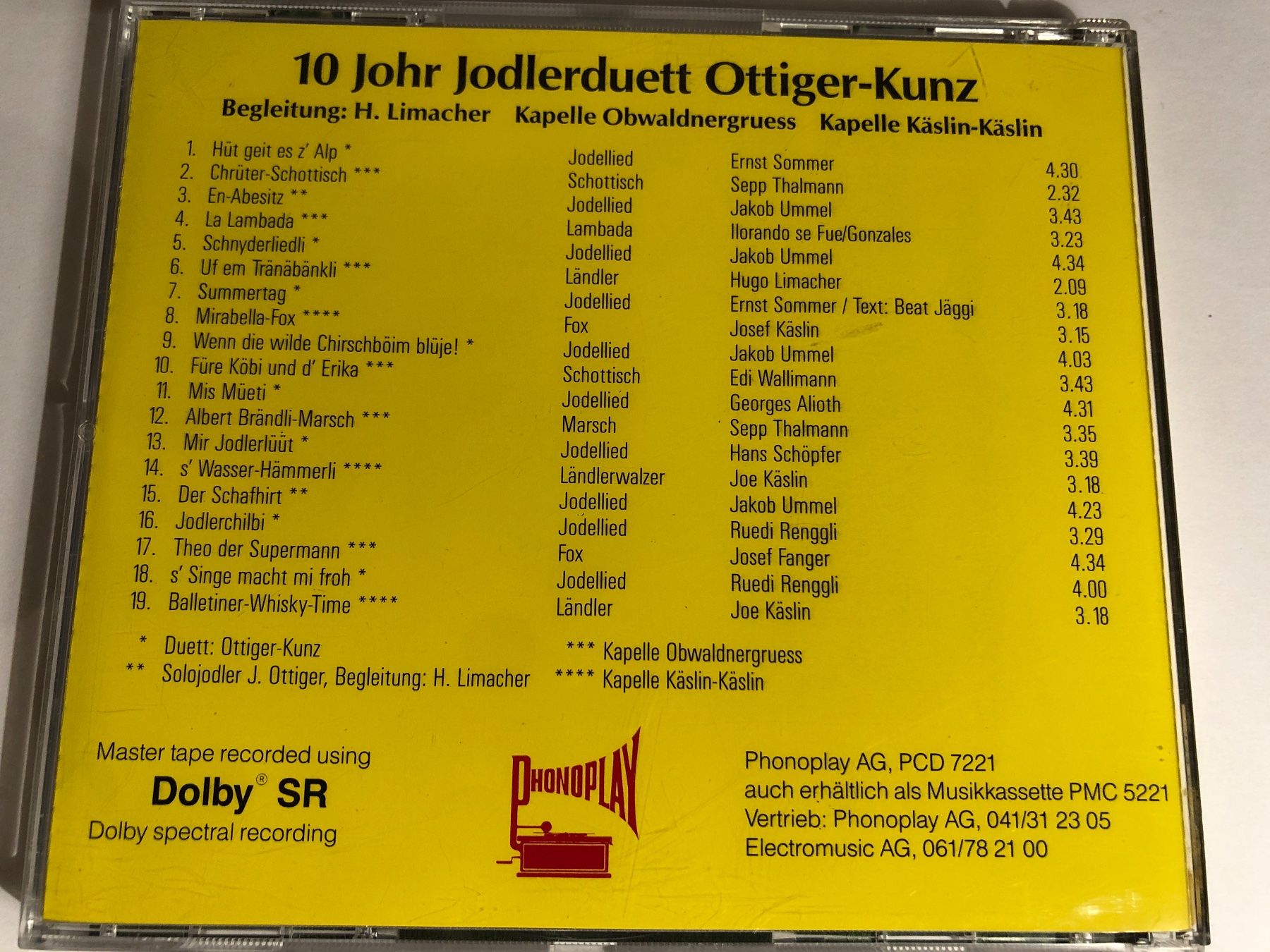 CD: Jodlerduett Ottiger- Kunz – Usato da Arth venduto da Vrecam51 1
