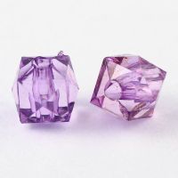 Acrylperlen Transparent facettiert Lila 50Stück