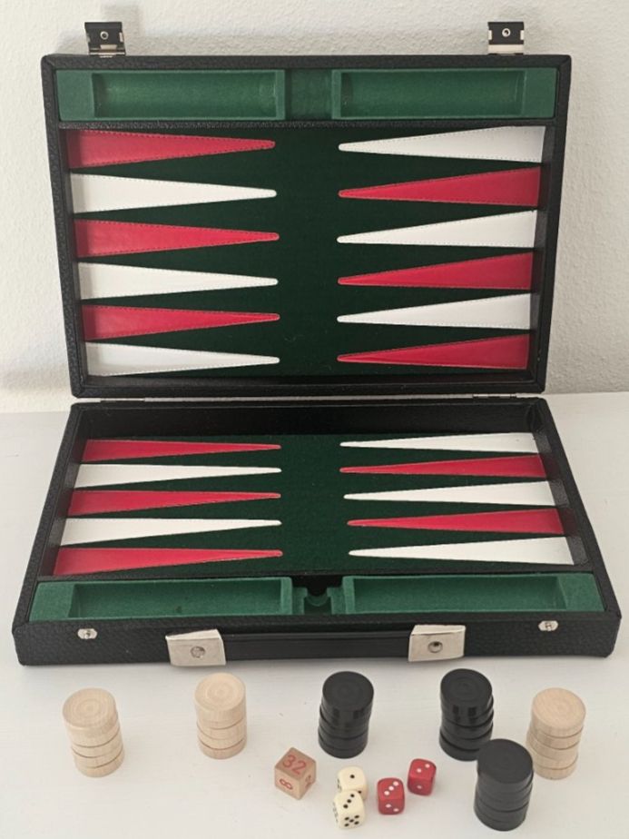 Giochi: Edles Backgammon Spiel in Lederkassette - Top Zustand – Usato da Pfäffikon ZH venduto da eric0113