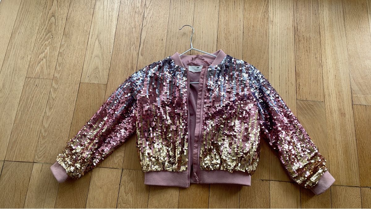 H&M Giacche & Cappotti: H&M Sequin Bomber Jacket 122 – Usato da Basel venduto da Virginiawoolf