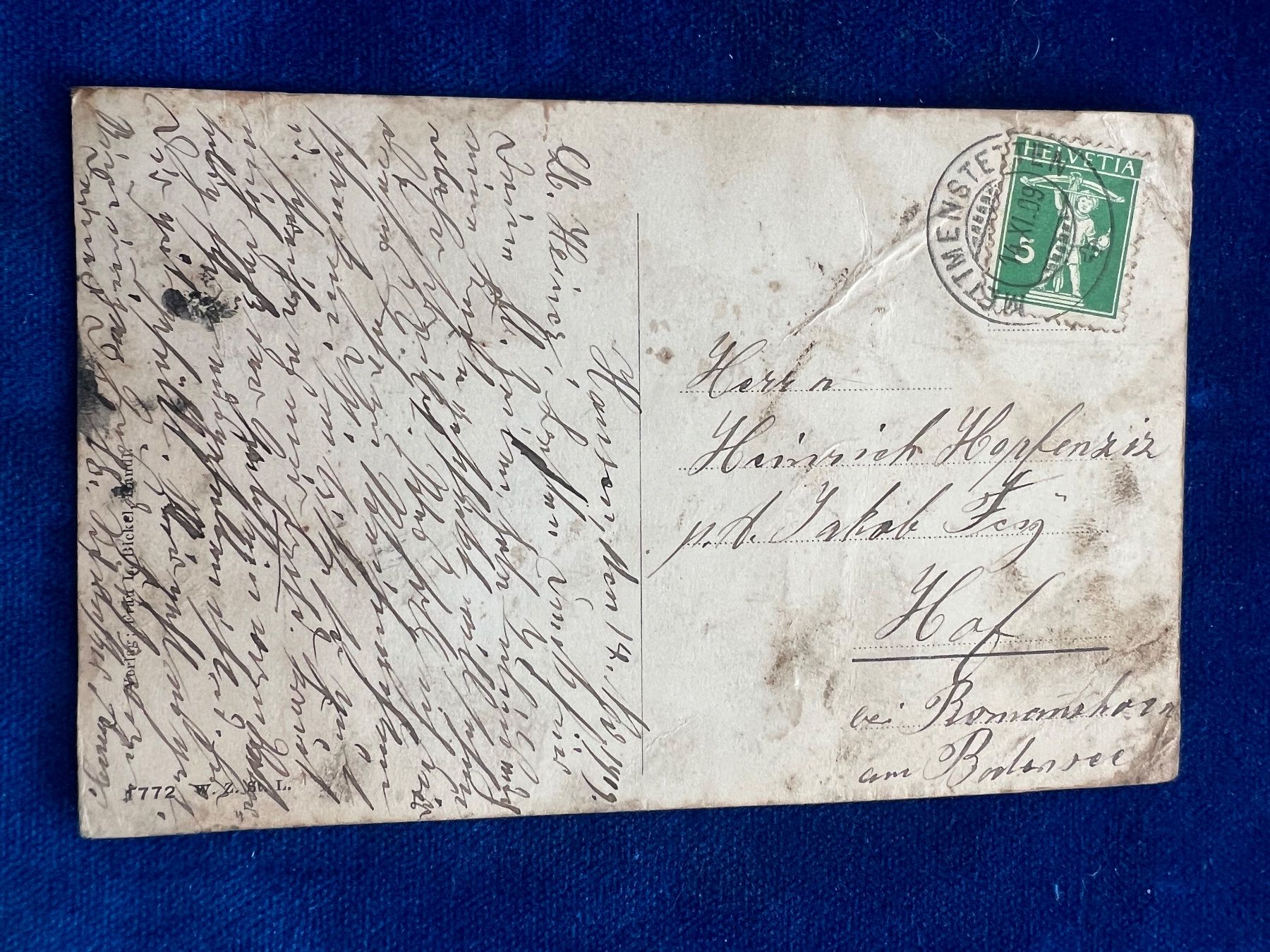 Cartoline postali: Alte Ansichtskarte Zwillingsdenkmal b. Kappel 1911. – Usato da Hermetschwil-Staffeln venduto da militaria-schweiz 1