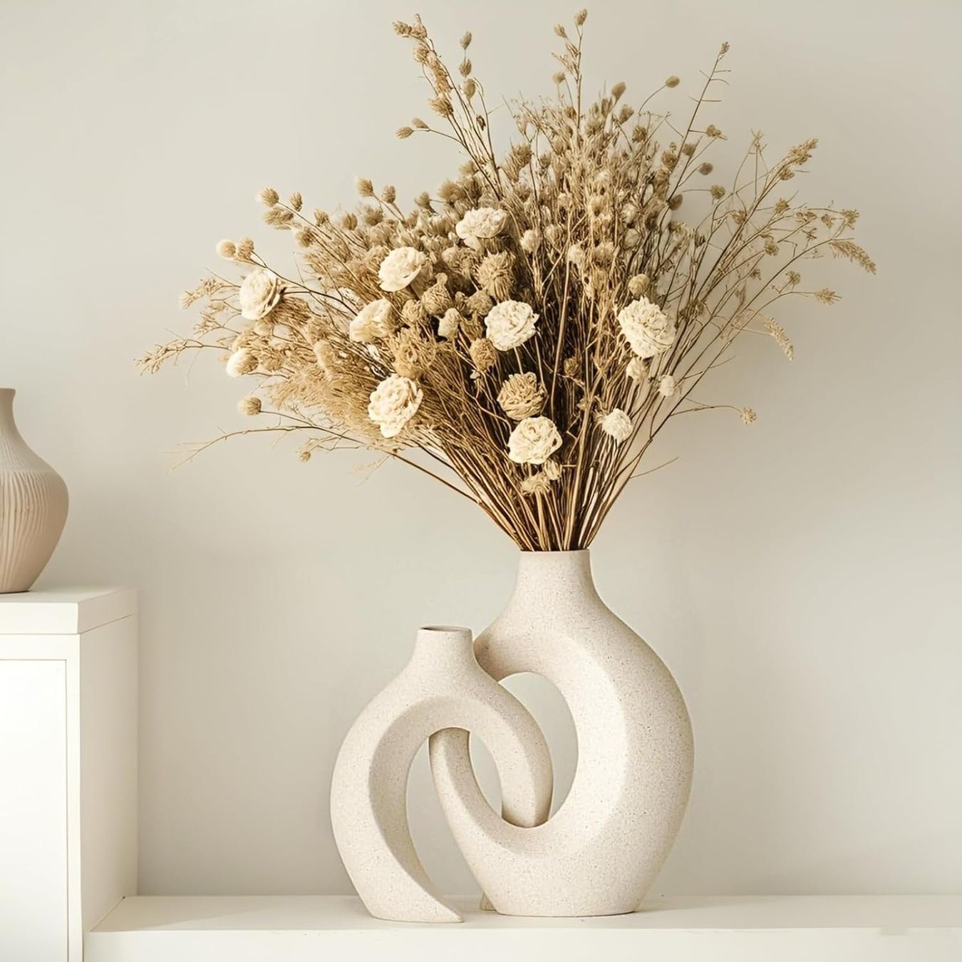 Vasi & Recipienti: Keramik Vase, 2er Set Hohle Beige – Nuovo e nell'imballaggio originale da Gränichen venduto da omniadeals 1