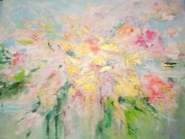 Abstraktes Bild auf Leinwand, Grösse 100x80, Floral Art