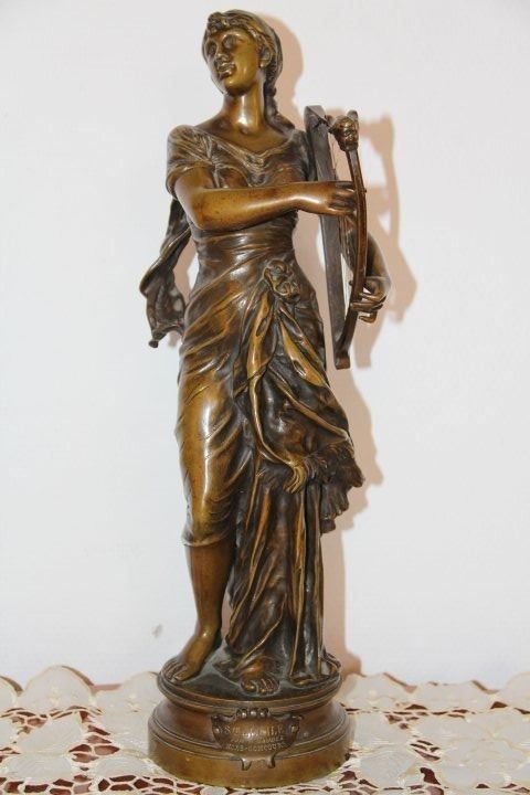 Sculture & Statue: Antique sculpture en bronze signe . – Usato da Praz (Vully) venduto da pikuluka1