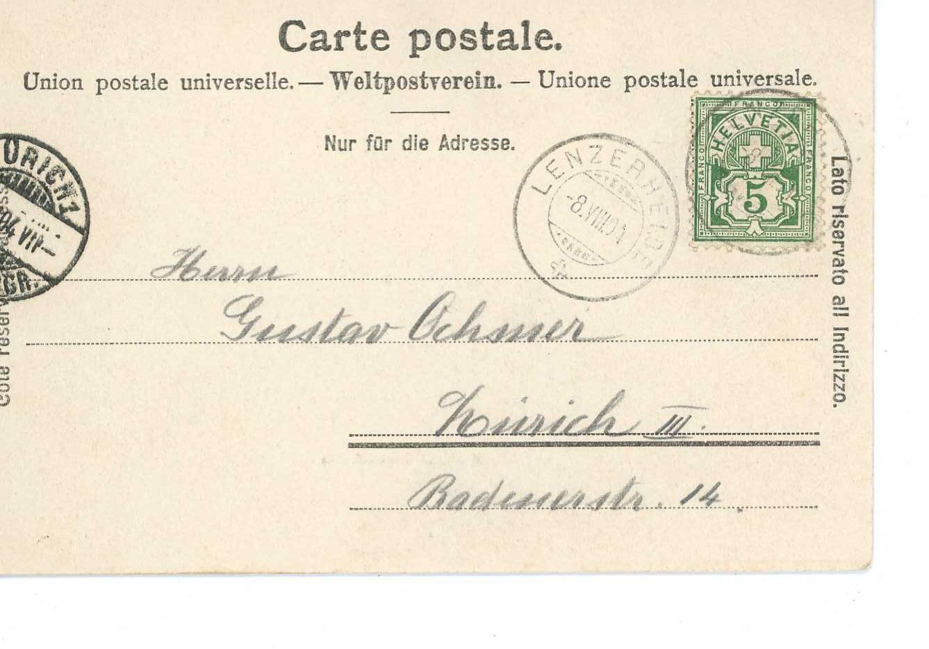 Cartoline postali: Lenzerheide Kurhaus 1904 – Usato da Dallenwil venduto da montem63 1