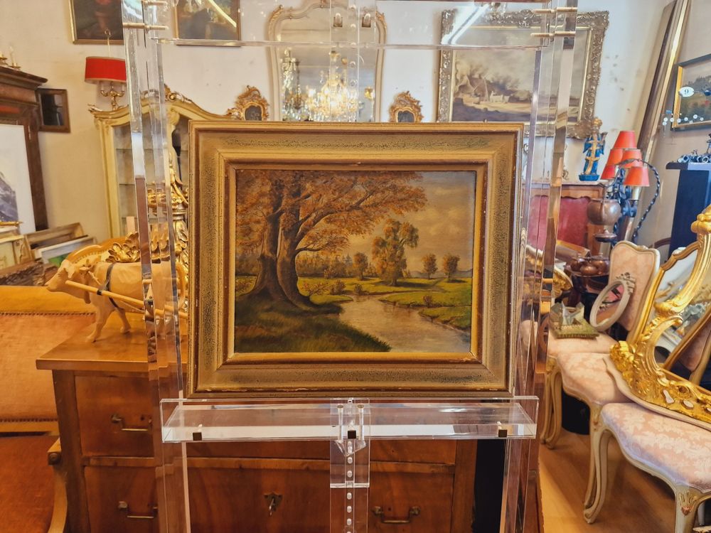 VIYYIEA Gerahmte Leinwand-Wandkunst 2er-Set | Weiße Rose & Landschaft | Ölgemälde-Stil | Vintage Deko