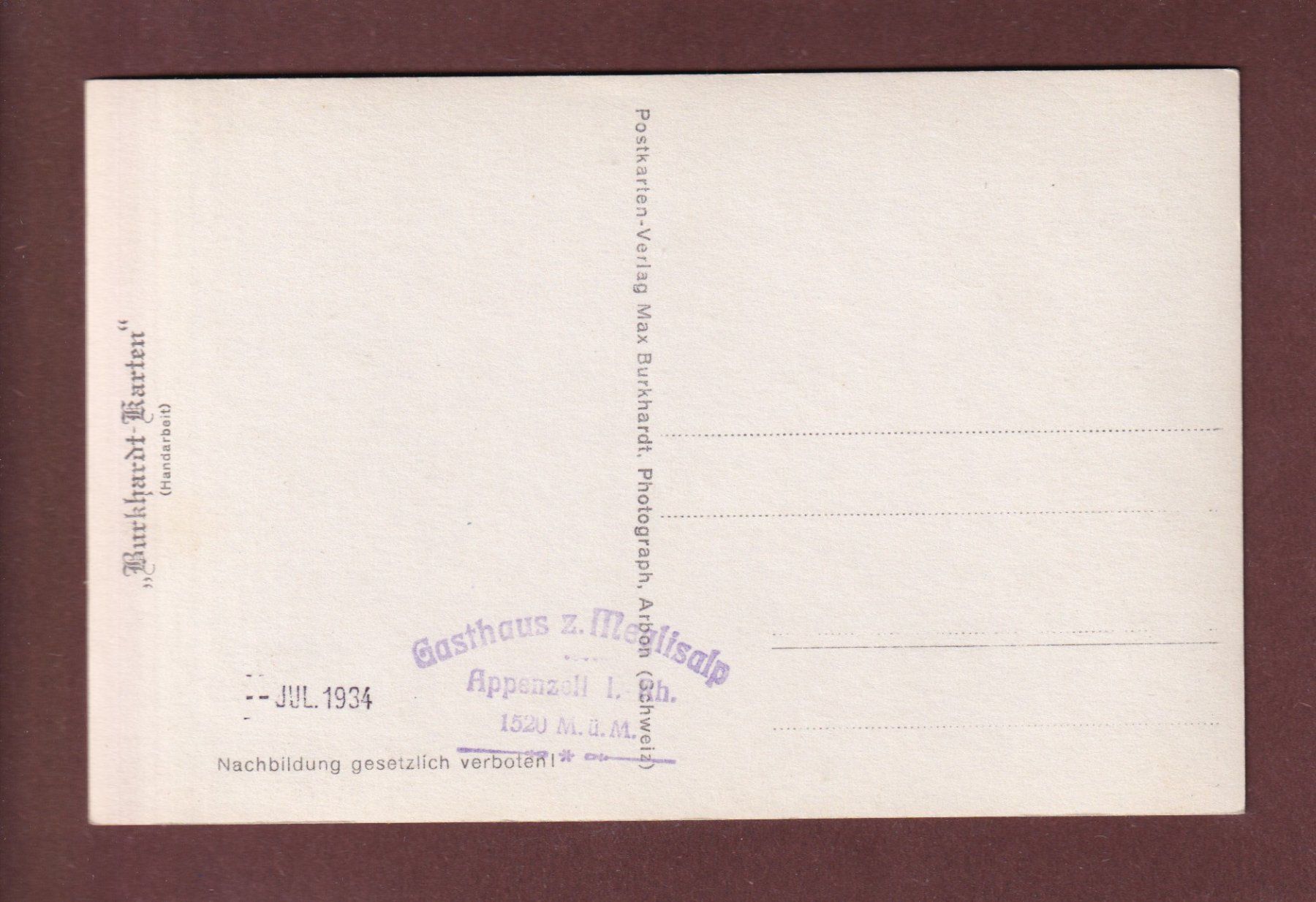Ansichtskarten: ALTMANN - 1934 – Gebraucht aus Pully von nicecards-shop 1