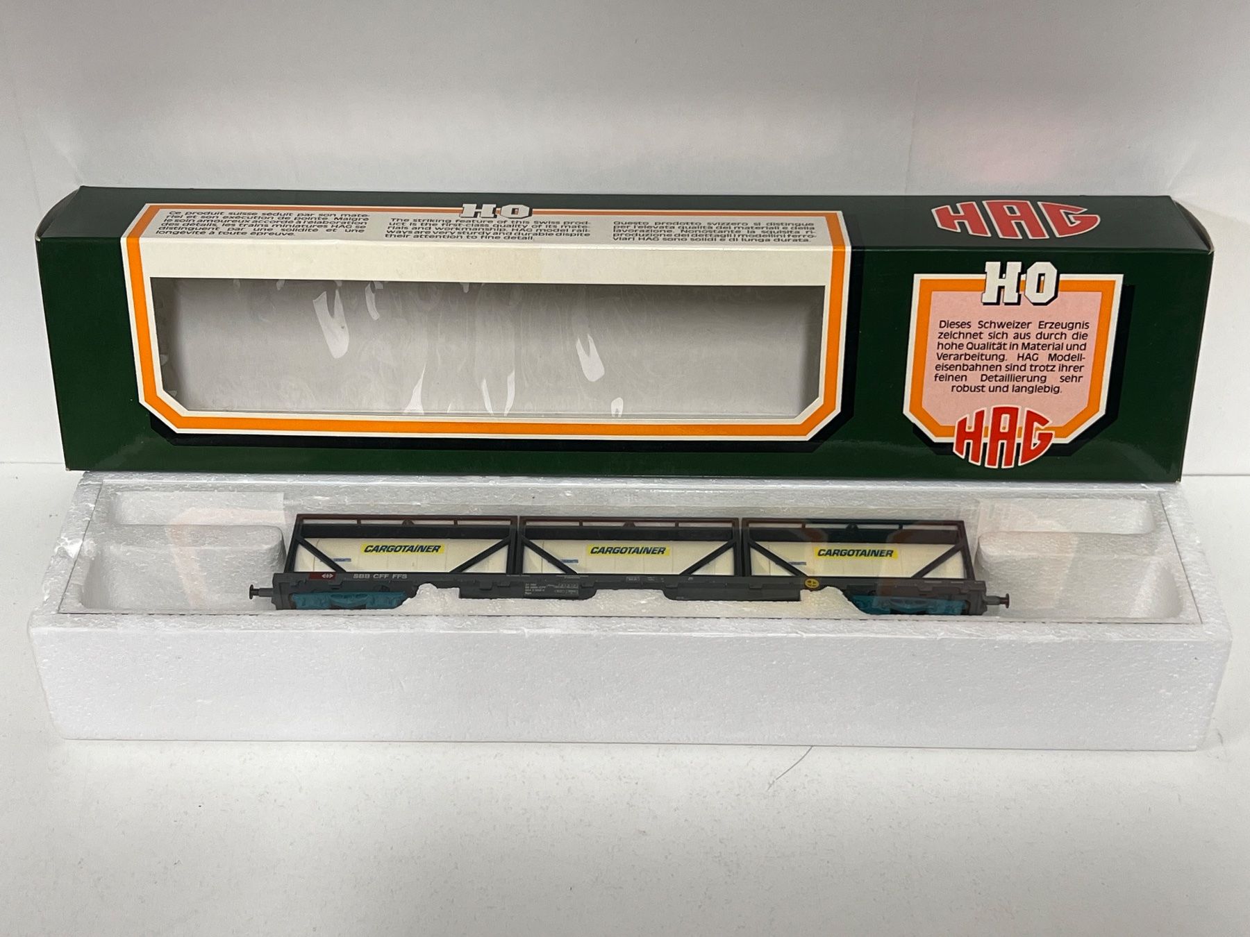 Hag Modellini di ferrovie: HAG Nr. 397  Cargotainer HO DC SBB CFF FFS – Usato da Geroldswil venduto da TopTrain54 8