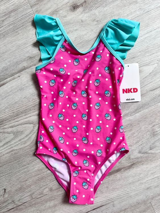 XINYUNZU Badeanzug Mädchen Einteiler Mit Rock - Schulterfreies Badekleid Mit Rüschen 7-16 Jahre