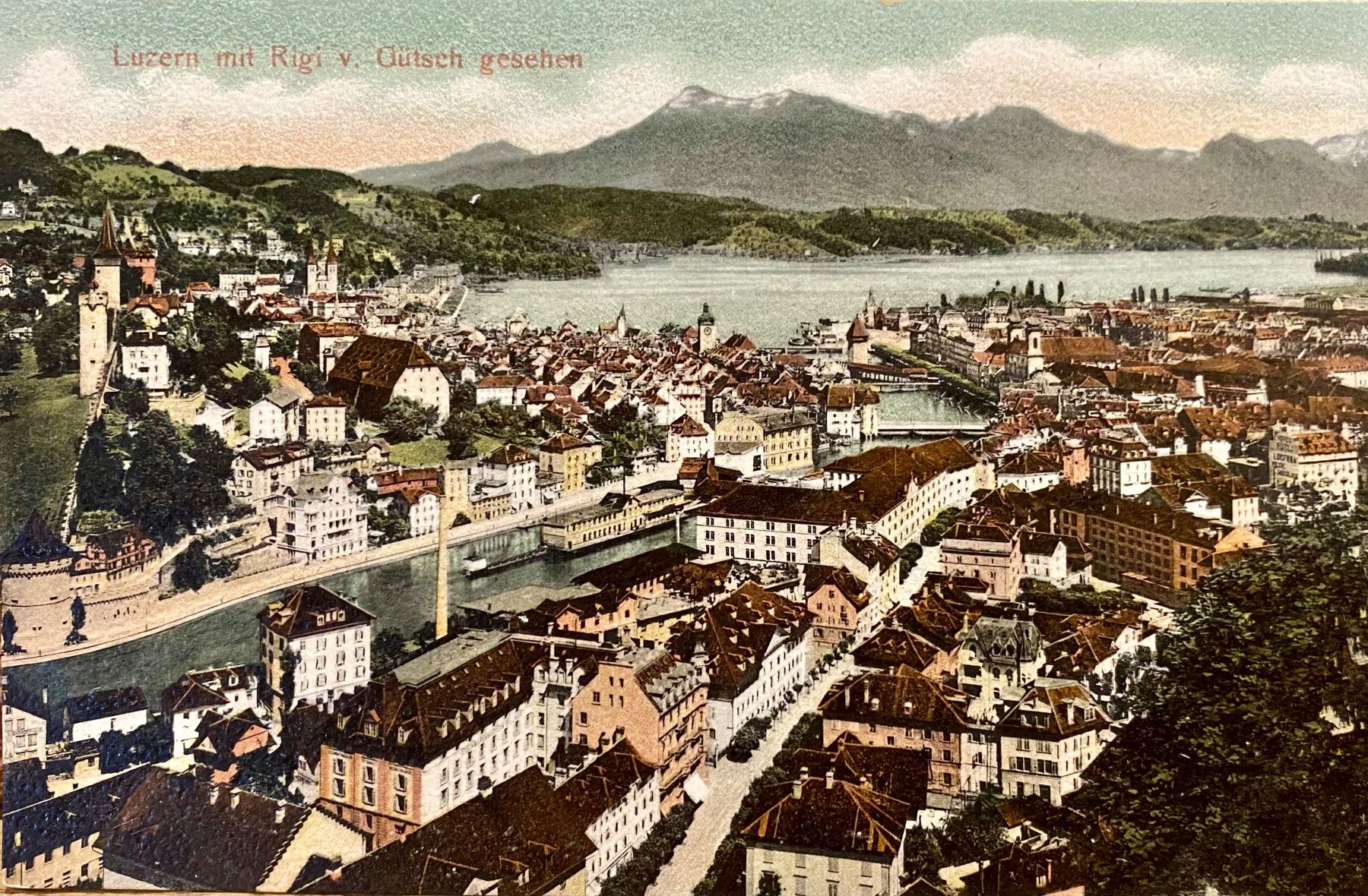 Cartoline postali: Luzern mit Rigi vom Gütsch gesehen – Usato da Root venduto da ENGLAND-TREASURES 1