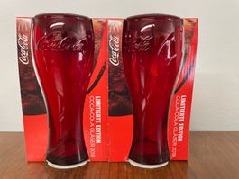 2 x COCA COLA Limited Edition 2018 Glasses "Red"