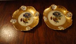 2 Antike Porzellan Rosenthal Moliere Golddekor.