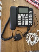 Gigaset DL580 Schnurtelefon schwarz mit Netzteil und Kabel