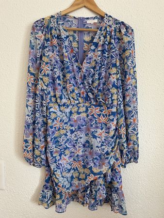 Sommerkleid Kilky Paris Gr. L – blaues Blumenkleid