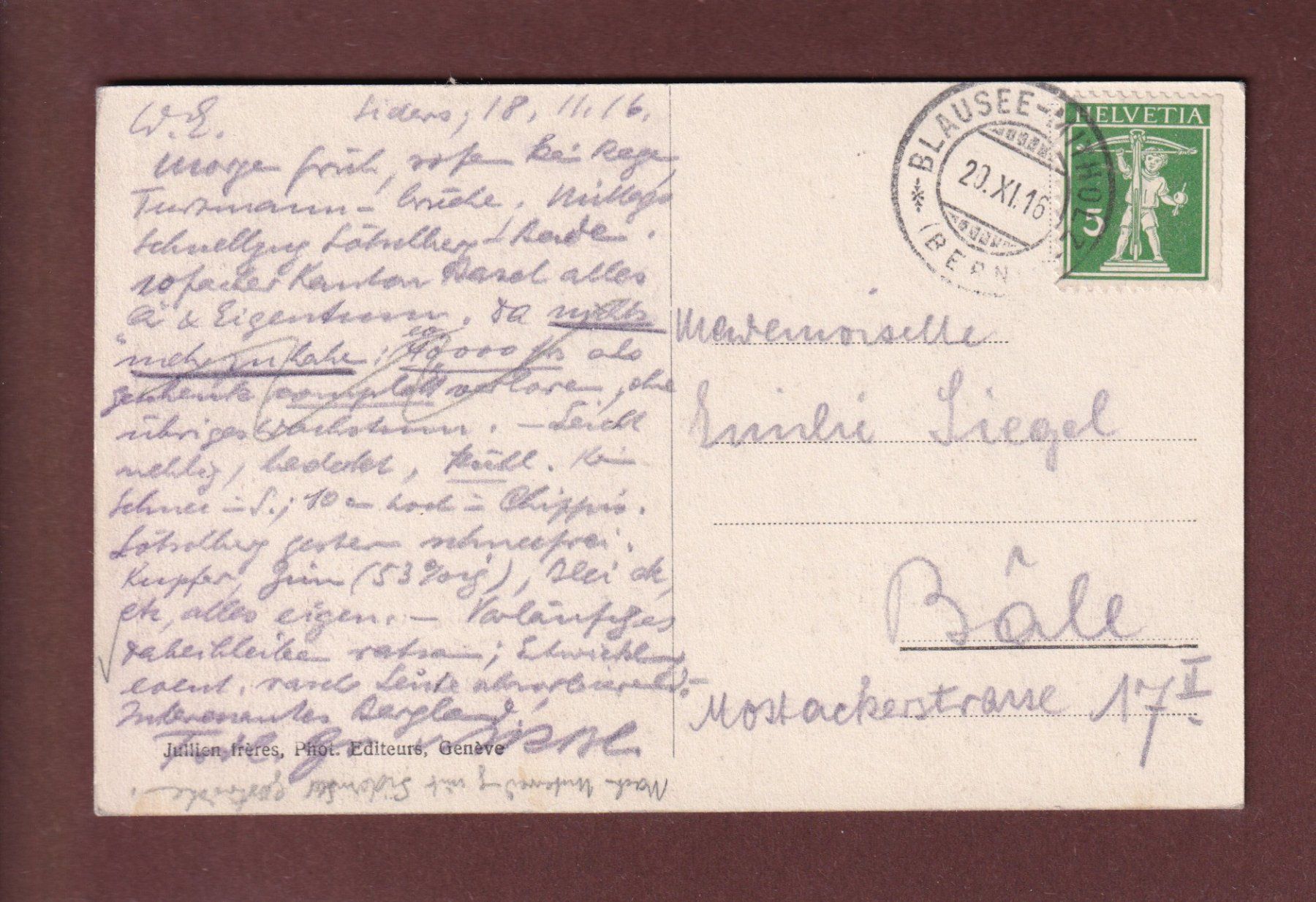 Ansichtskarten: SIERRE - Vieille Eglise - 1916 – Gebraucht aus Pully von nicecards-shop 1
