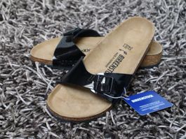 Birkenstock, Madrid, Gr. 37, schwarz Lack, NEU