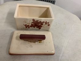 Vintage Keramik Deckeldose Ziegler Schaffhausen Spritzdekor