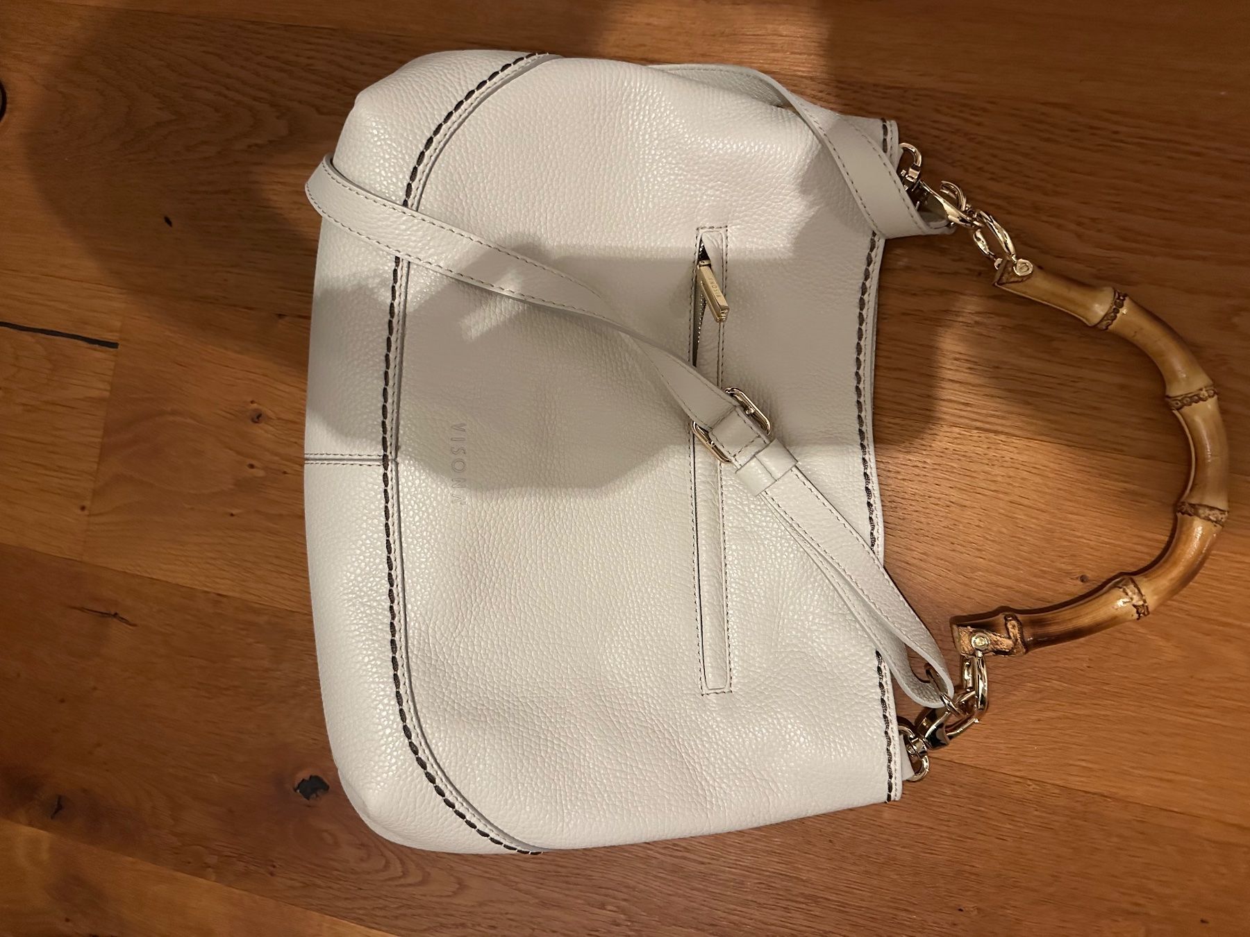 Borse da donna: Leder Handtasche beige mit 2 versch. Bändel – Usato da Pfäffikon ZH venduto da RIGI70 1