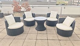 Loungeset mit 4 Stühlen