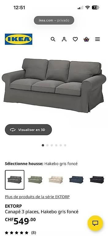 Divani: Canapé gris IKEA Ektorp – Usato da Lausanne venduto da leo_kq6x 1