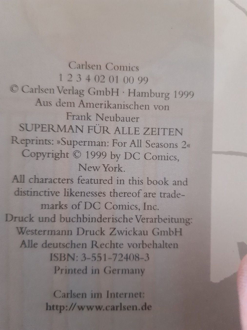 Fumetti: Neues Superman Comic 1999 – Nuovo (secondo la descrizione) da Schwanden Sigrisw venduto da cadieux71 2