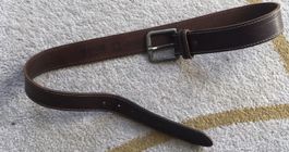 BRAUNER HERREN GÜRTEL 101CM MUSTANG ECHT LEDER 5 ÖSEN
