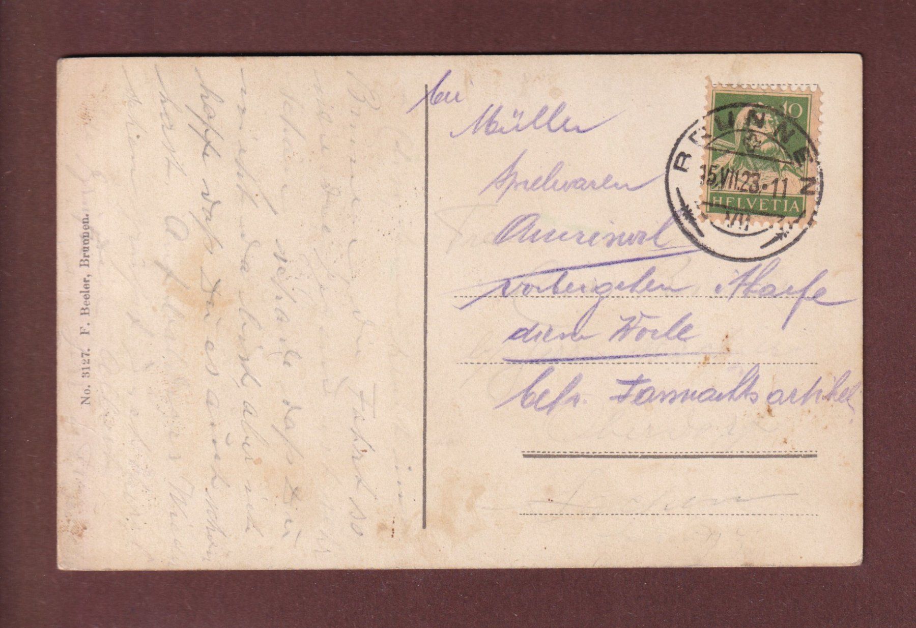 Ansichtskarten: BRUNNEN - Mythen - 1923 – Gebraucht aus Pully von nicecards-shop 1