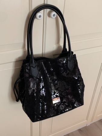 Elegante Gabor Handtasche Umhängetasche schwarz
