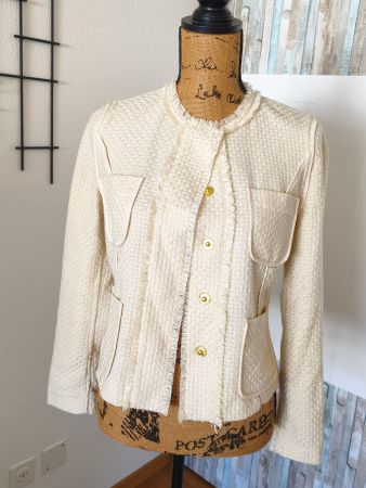Mango Blazer Tweedoptik Creme Grösse S guter Zustand