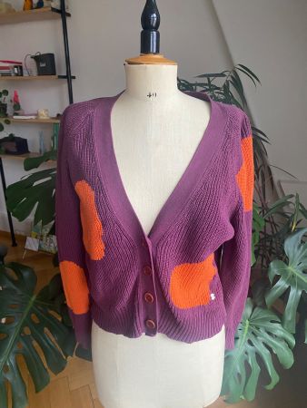 Brava Fabrics Strickjacke, XS, Lila-Orange