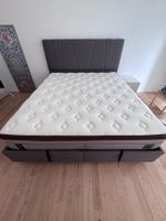 Bett 180x200 Boxspringbett Doppelbett Grau mit Bettkasten