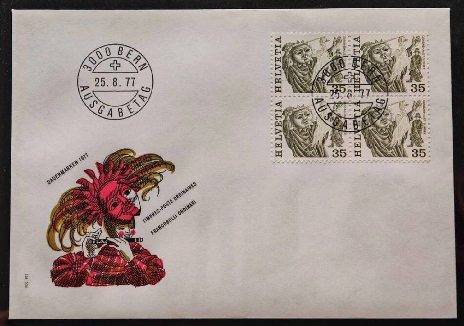 Tutti i francobolli: Ersttagsbrief, Dauermarken 1977, Bern – Usato da Zuerich venduto da Antiquarium