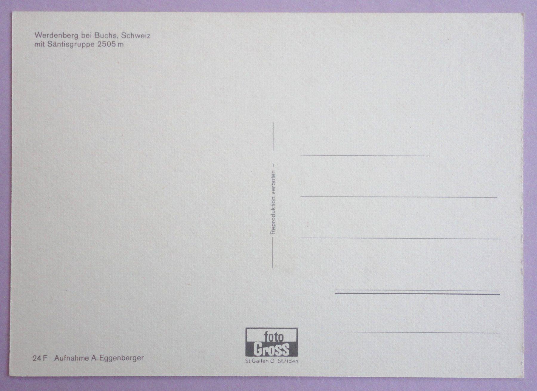 Cartoline postali: Werdenberg bei Buchs – Usato da Fétigny venduto da Billy2miny 1