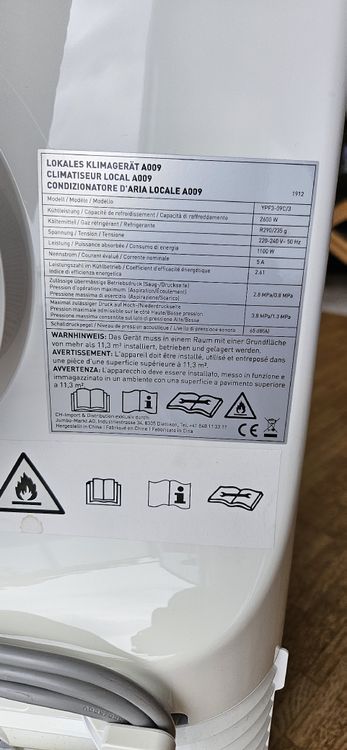 Klimageräte: Mobile Klimaanlage! Ideal für den Sommer! Wie neu. – Gebraucht aus St. Margrethen SG von ang_bj9s 4