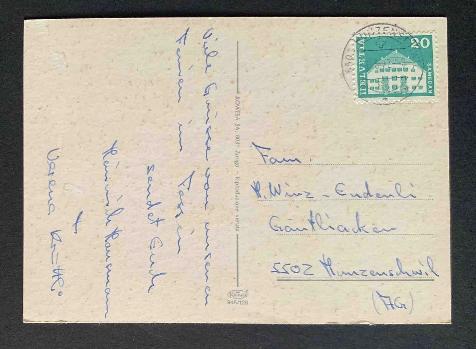 Cartoline postali: AK Saluti da Lugano – Usato da Goldau venduto da artelier1 1
