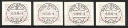 ATM Typ 8A Satz 4 Werte ET Vollstempel Bern 5.11.1990