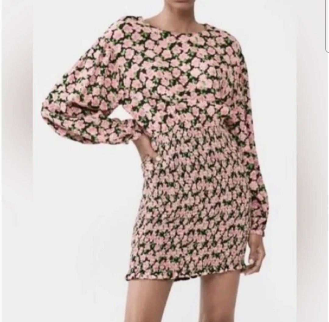 Zara Vestiti: Robe Zara à fleurs roses, taille M – Usato da Pully venduto da Patriciaeve 1