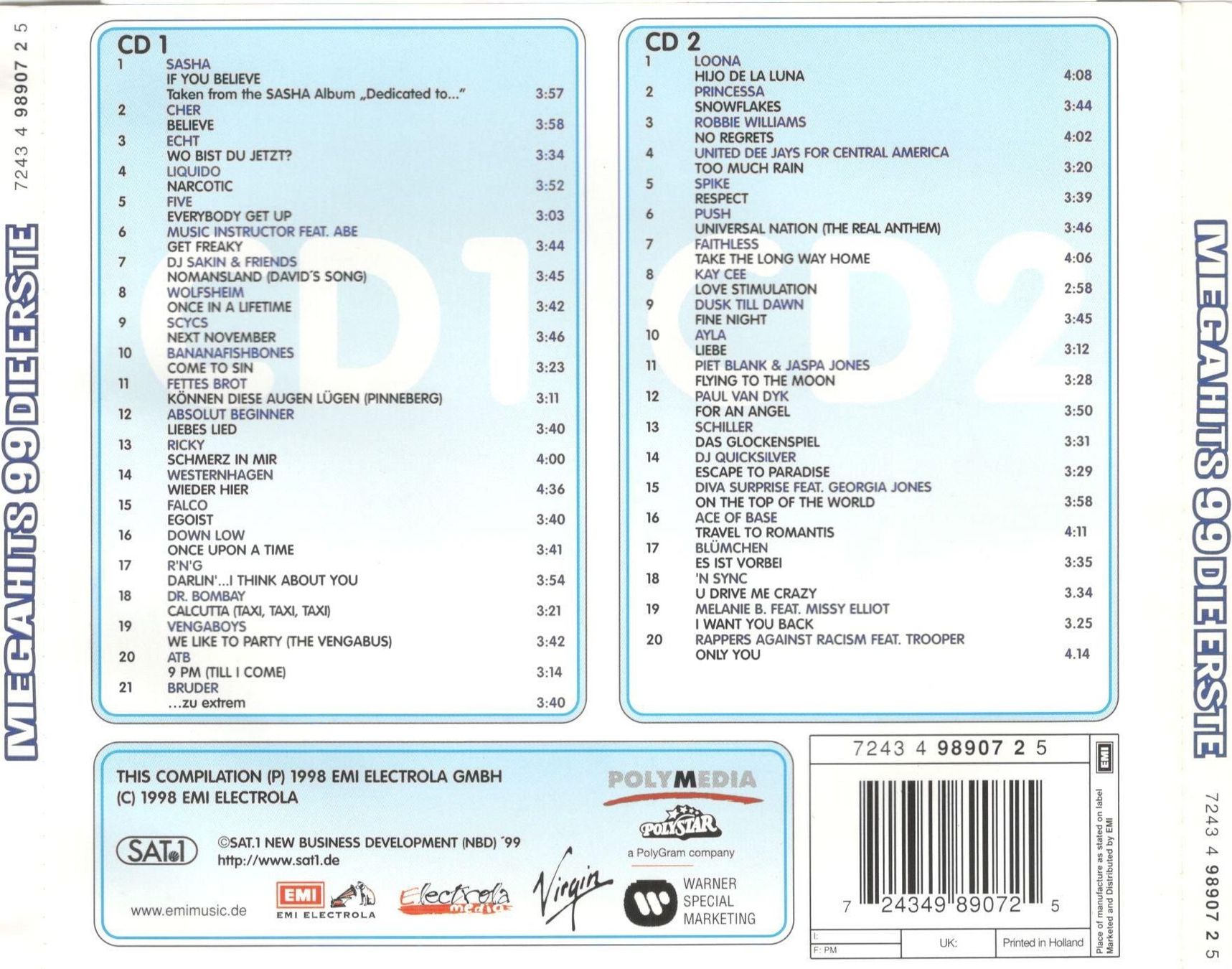 CD: CD Mega Hits 99 Die Erste – Usato da St. Margarethen TG venduto da Smiley-Face 1