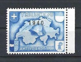 Terr.-Truppen 103/1 ** Randstück mit Aufdr. 1940, Kat. 125.-