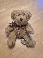 Teddybär Russ Berrie braun mit karierter Schleife 25cm