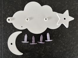 Kinder Garderobe Wolke-Mond-Stern zum Selbergestalten (Neu)