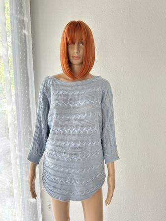 Lauren Ralph Lauren Light Blue Cable Knit Sweater Size L 3/4