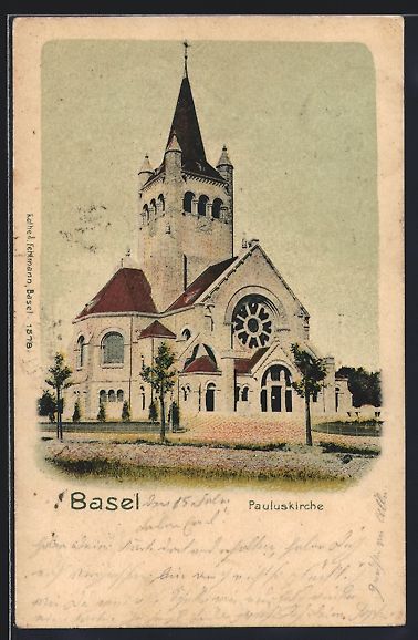 Cartoline postali: AK Basel, Partie an der Pauluskirche – Usato da Berlin venduto da bartko-reher