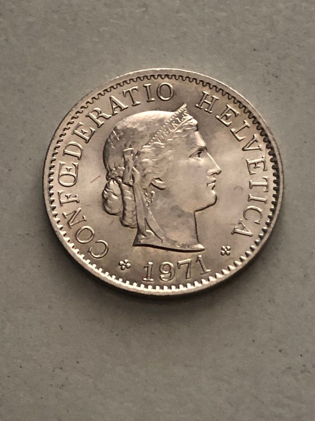 Alle Münzen: 5 Rp. 1971 unz. - stgl. – Gebraucht aus Schötz von Odpa