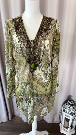 Tunika mit Paisley Muster und Verzierungen Gr. 42