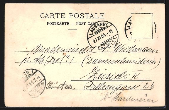 Cartoline postali: AK Lausanne, Le Chateau, 1904 – Usato da Berlin venduto da bartko-reher 1