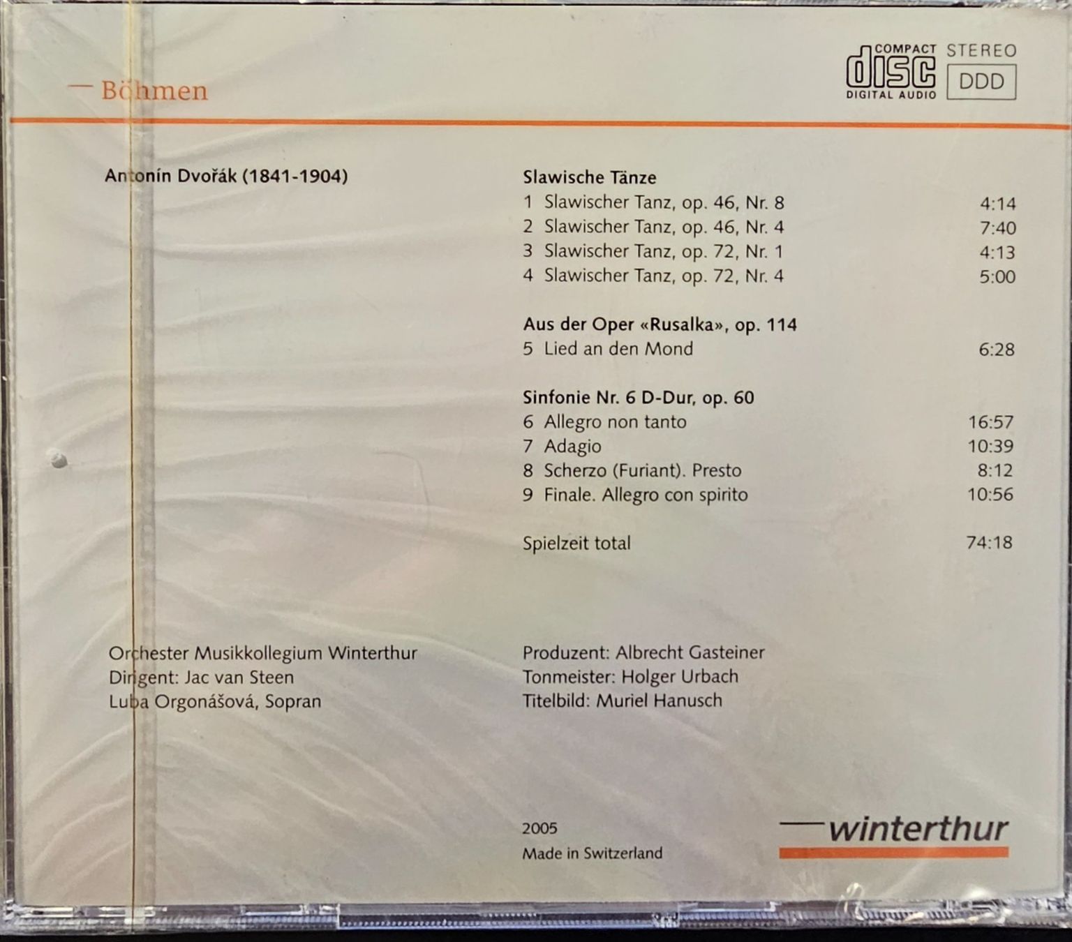 CDs: Orchester Musikkollegium Winterthur - Böhmen – Neu und originalverpackt aus Wahlen b. Laufen von Cg10 1